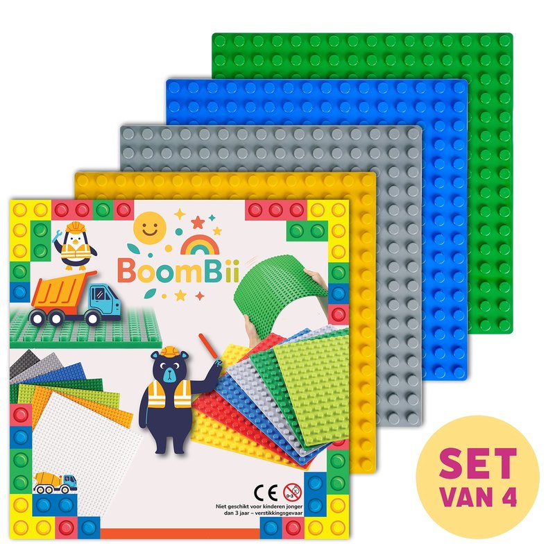 BoomBii bouwplaten set groen, blauw, grijs, geel, geschikt voor DUPLO®