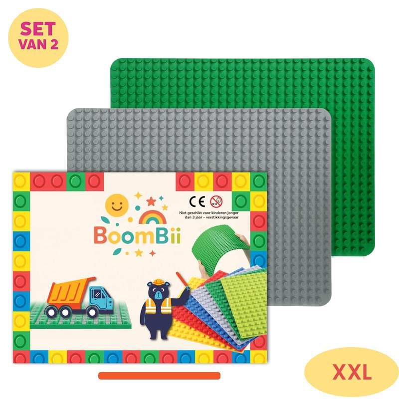 BoomBii bouwplaten set groen en grijs, geschikt voor DUPLO®