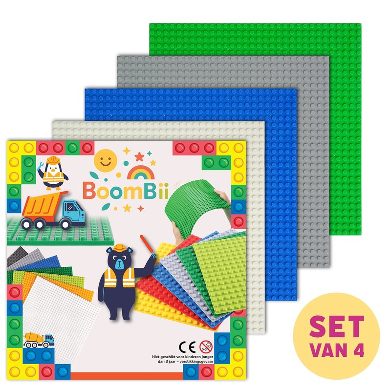 BoomBii kleurenset met bouwplaten in vier kleuren