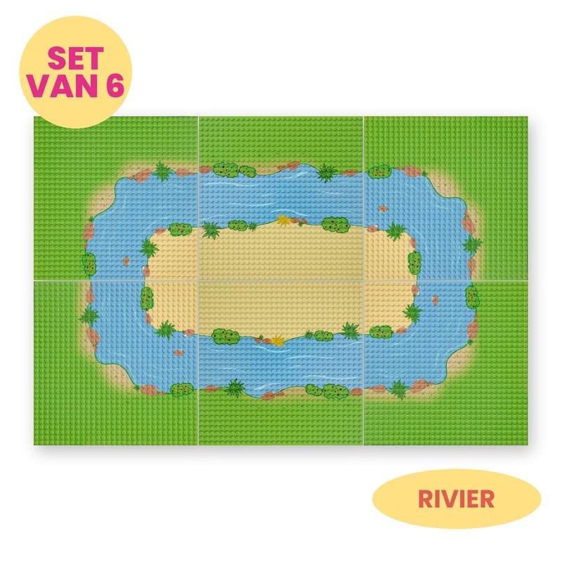 BoomBii landschapsplaten rivier, set van 6