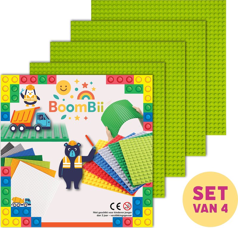 Set van vier lichtgroene BoomBii bouwplaten