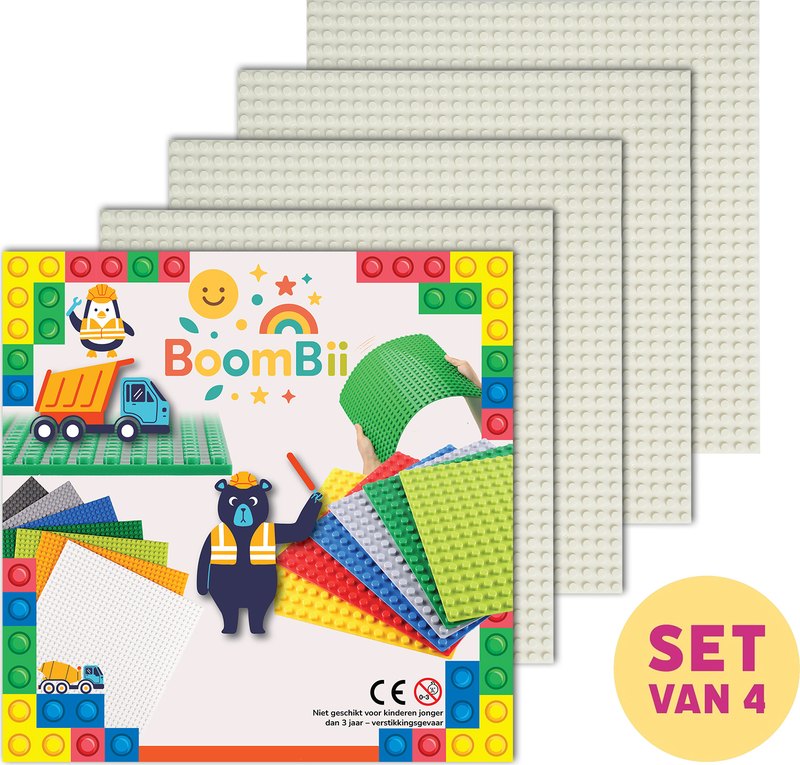 Set van vier witte BoomBii bouwplaten